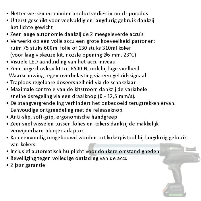 Accu Kitpistool 18V Alu Combi 300/400/600 ml - nexxoflex
