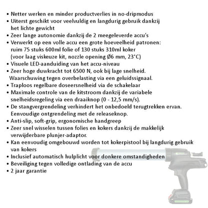 Accu Kitpistool 18V Alu Combi 300/400/600 ml - nexxoflex